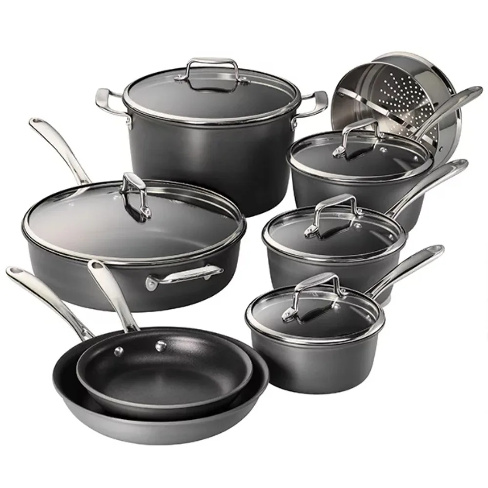 

Gourmet 13 Piece Hard Anodized Aluminum Nonstick Cookware Set Non Stick Pot Cooking Food