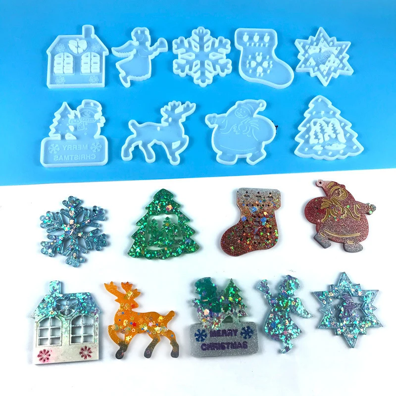 

Aromatherapy Wax Silicone Mold Christmas Tree Snowflake DIY Aroma Gypsum Plaster Silicone Mould For Car Pendant DIY Clay Crafts