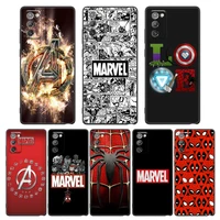 phone case for samsung galaxy m62 m52 m51 m32 m31 m22 m11 m01 f62 f52 f42 f22 f12 soft cases cover marvel avengers logo