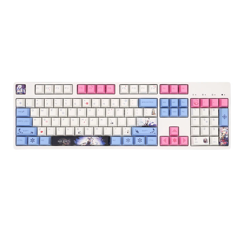 

G-MKY Genshin Ayaka Kamisato Color Keycaps PBT Dye-Sublimated CHERRY Profile For Filco/DUCK/Ikbc MX Switch Mechanical Keyboard