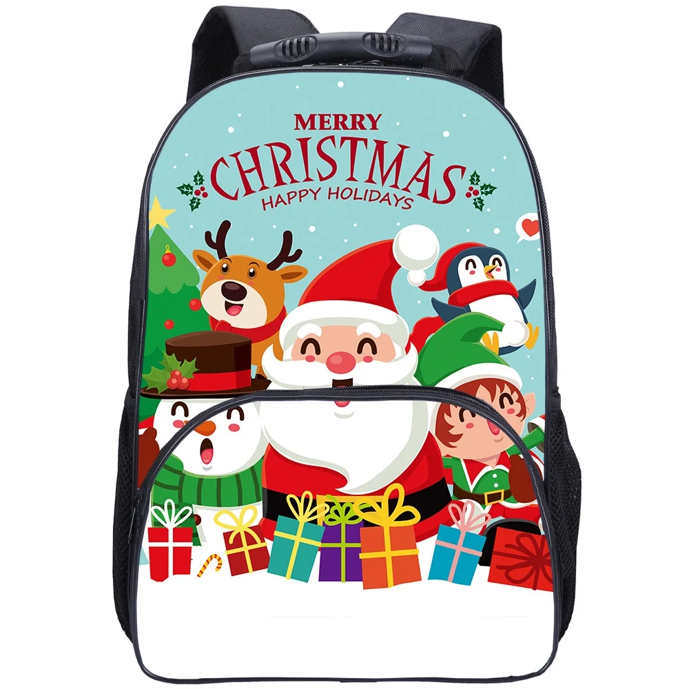 High-capacity Children Santa Claus Christmas Cartoon Gift Backpacks New Primary Girl Boy Fashion Leisure Schoolbags