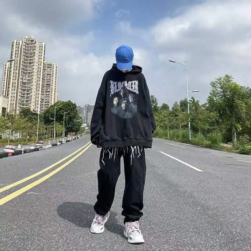 Y2K Men's Jeans European and American Head Printing Straight Loose Large Size Men and Women Jeans Trendy Ins Hot Sale Jeans Men