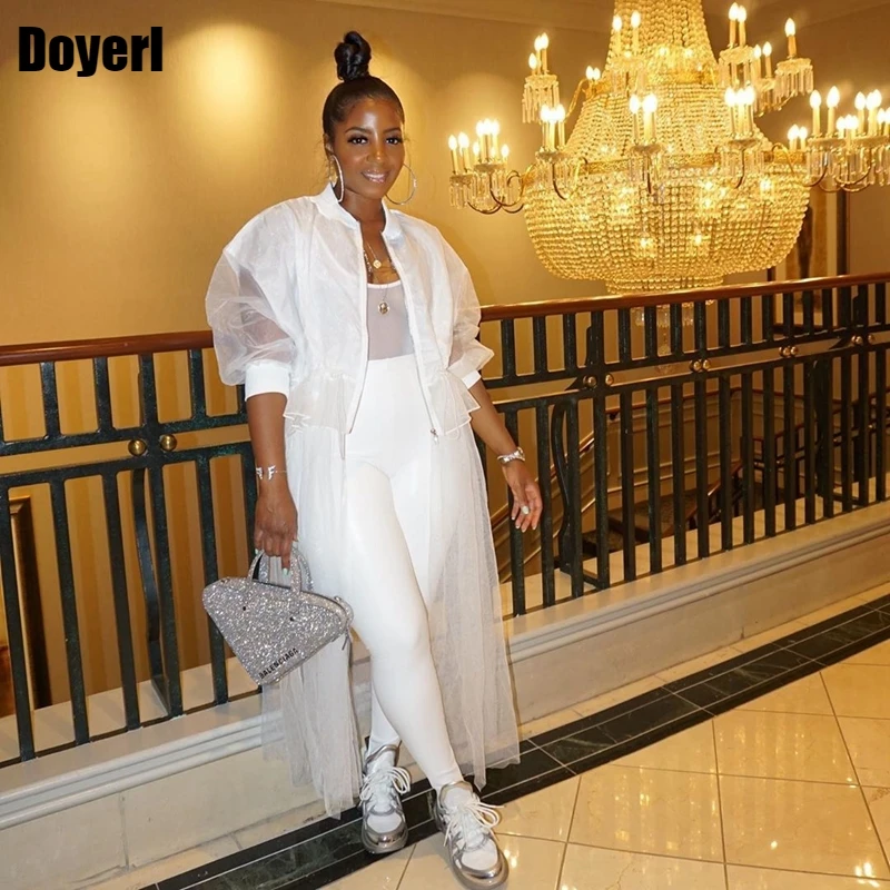 Куртка женская сетчатая в стиле пэчворк верхняя одежда Корейском с длинным