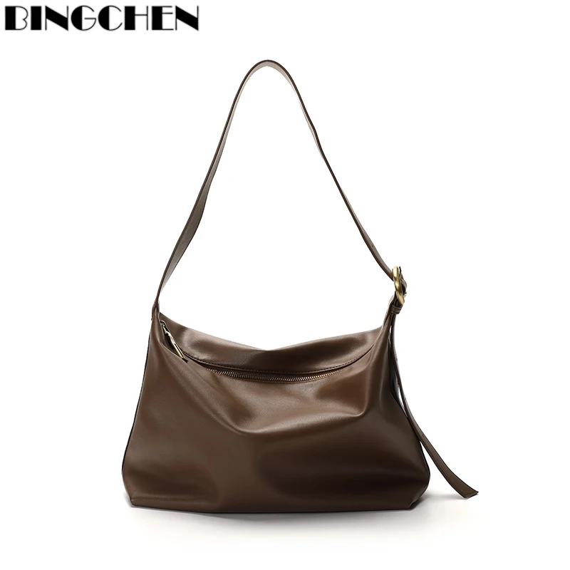 BINGCHEN 2022 Genuine Leather Handbags for Women 2021 Luxury Handbags Women Bags Designer Large Capacity Tote Bag Shoulder Bags
