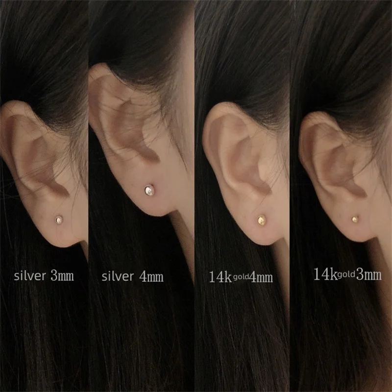 

S925 Silver Needle Fashion Simple Coffee Bean Earrings Women's Men's Earrings 3/4mm Earrings Unisex Jewelry Gift Jewelry