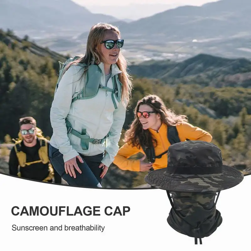 Шапка рыболовная мужская с защитой шеи регулируемая шляпа от солнца дышащая для