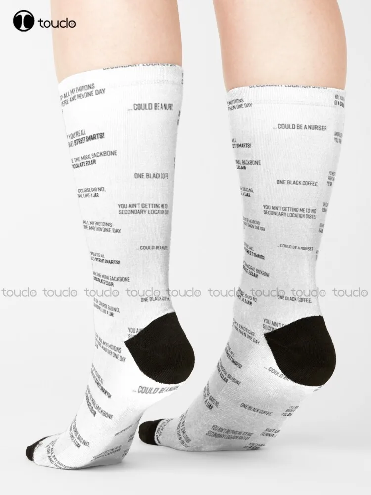 

More John Mulaney Quotes Socks Funny Socks For Women Funny Art Harajuku Streetwear Colorful Cartoon Socks 360° Digital Print Art