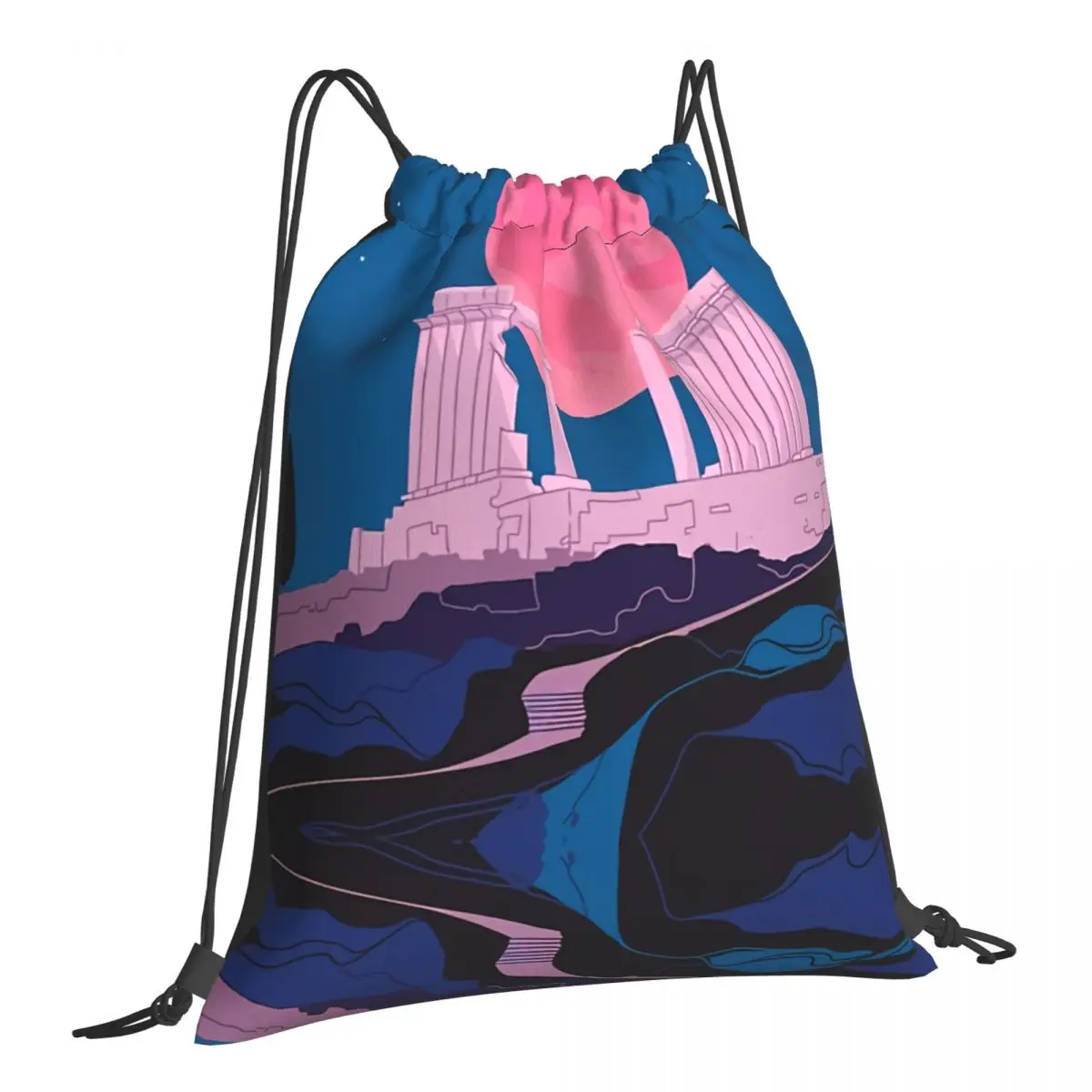 

Temple Of Poseidon At Sounion Cultures Kawaii Drawstring Bags Sports Shoe Teen Portable Rucksack Pouch