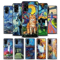 phone case for realme 5 6 7 7i 8 8i 9i 9 xt gt gt2 c17 pro 5g se master neo2 soft silicone case cover 3d emboss case for cat art