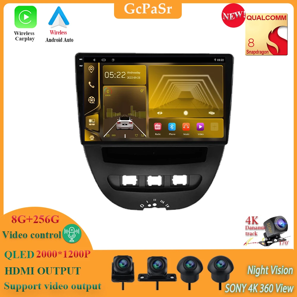 

Carplay Android Qualcomm Snapdragon For Peugeot 107 For Toyota Aygo For Citroen C1 2005-2014 Multimedia Video Player Navigation