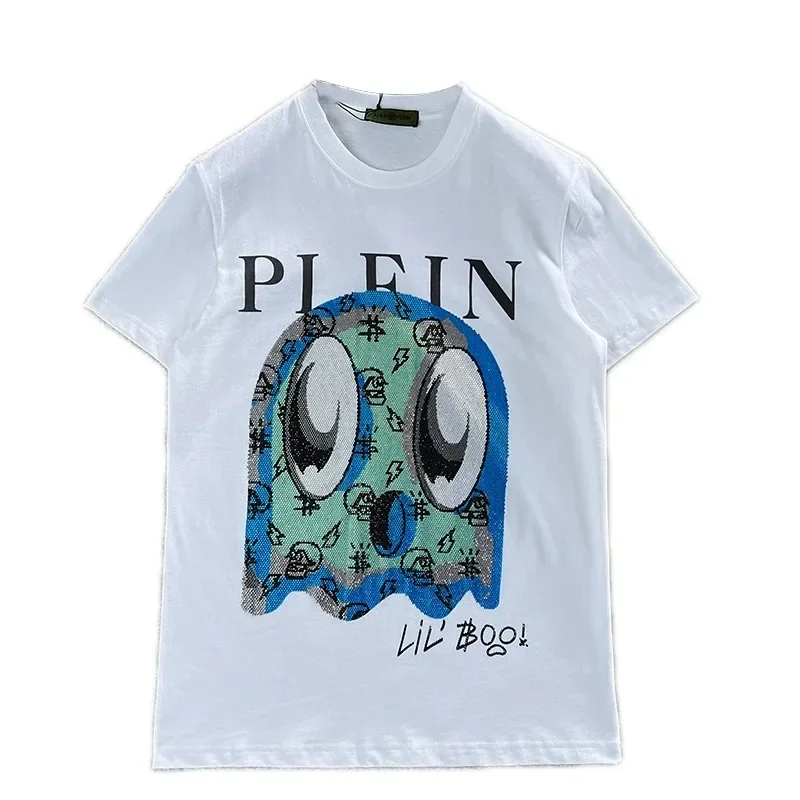 Мужская модная уличная одежда с бриллиантами круглым вырезом и коротким рукавом