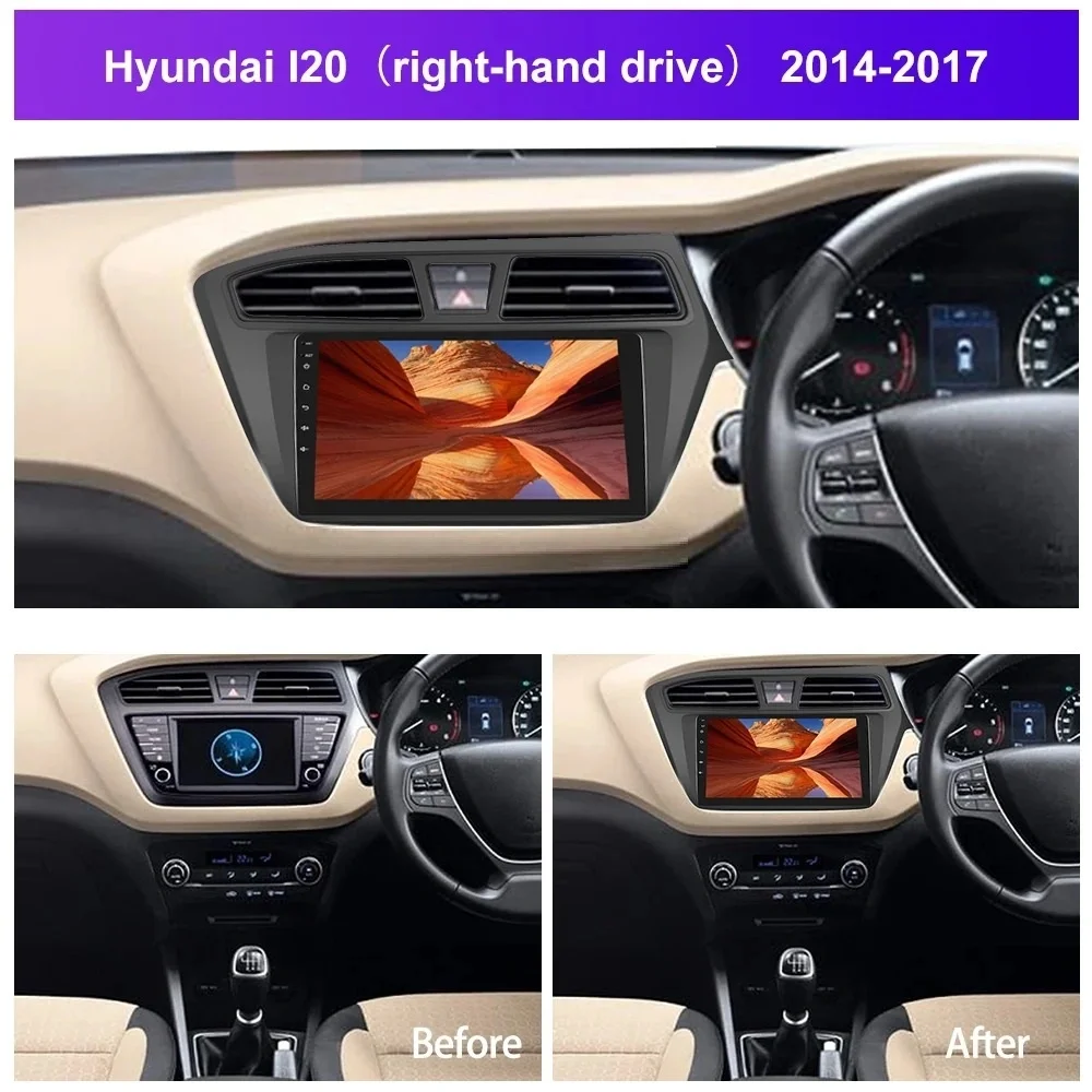 9-дюймовый автомобильный радиоприемник Carplay Android авто для 2014-2017 Hyun dai I20 Rhd правый