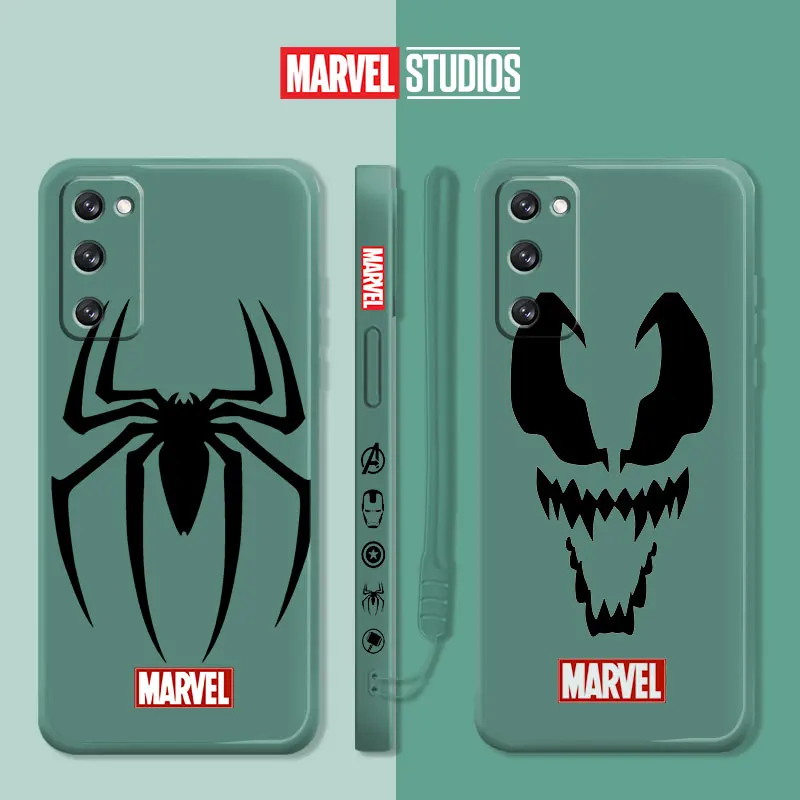 

Spiderman Venom LOGO Case For Samsung Galaxy S20 FE S21 S22 Ultra 5G S10 Plus S10e S9 S8 Note 10 Lite 20 Liquid Tpu Phone Cover