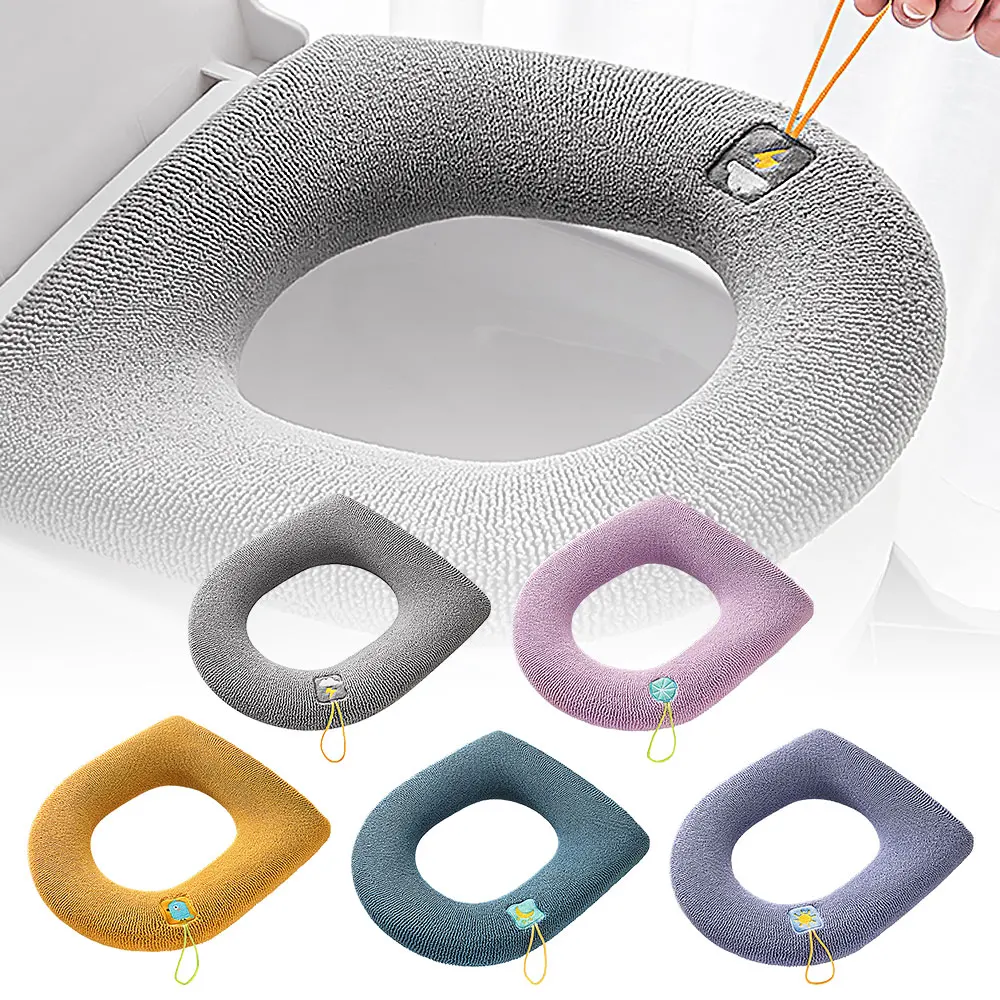

Soft Toilet Seat Bathroom Washable Warmer Cushion Mat Cover Pad Hook New