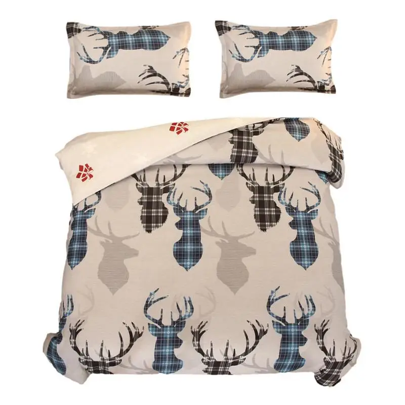 

Christmas Bedding Comforter Set Christmas Reindeer Pattern Bedding Set Microfiber Comforters With Coverlet Pillowcase Holiday