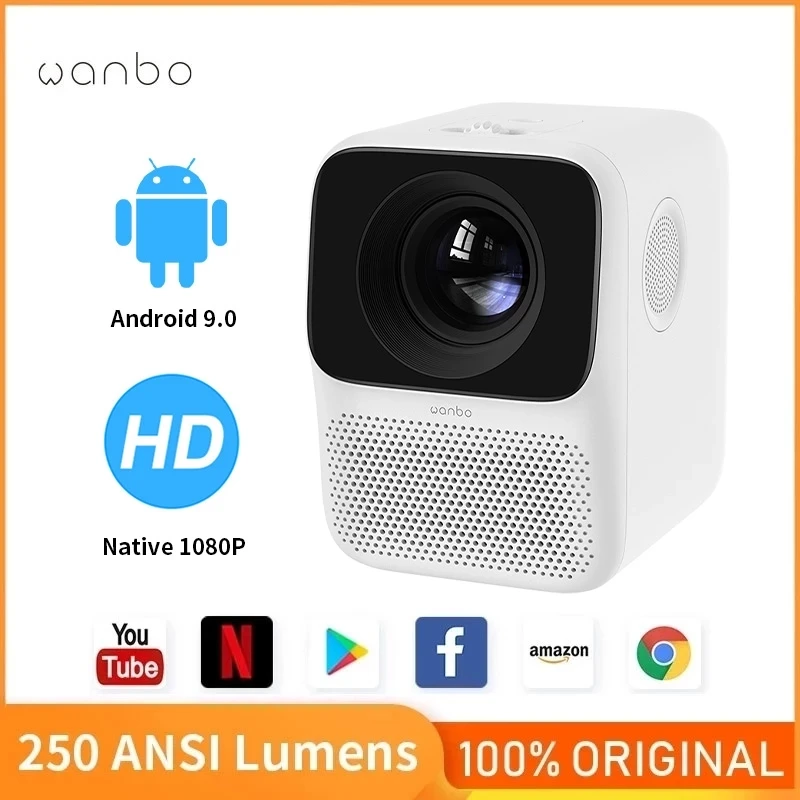 Global Version Wanbo T2 MAX Projector 1080P Mini LED Portable WIFI Full HD Projector 4K 1920*1080P Keystone Correction For Home
