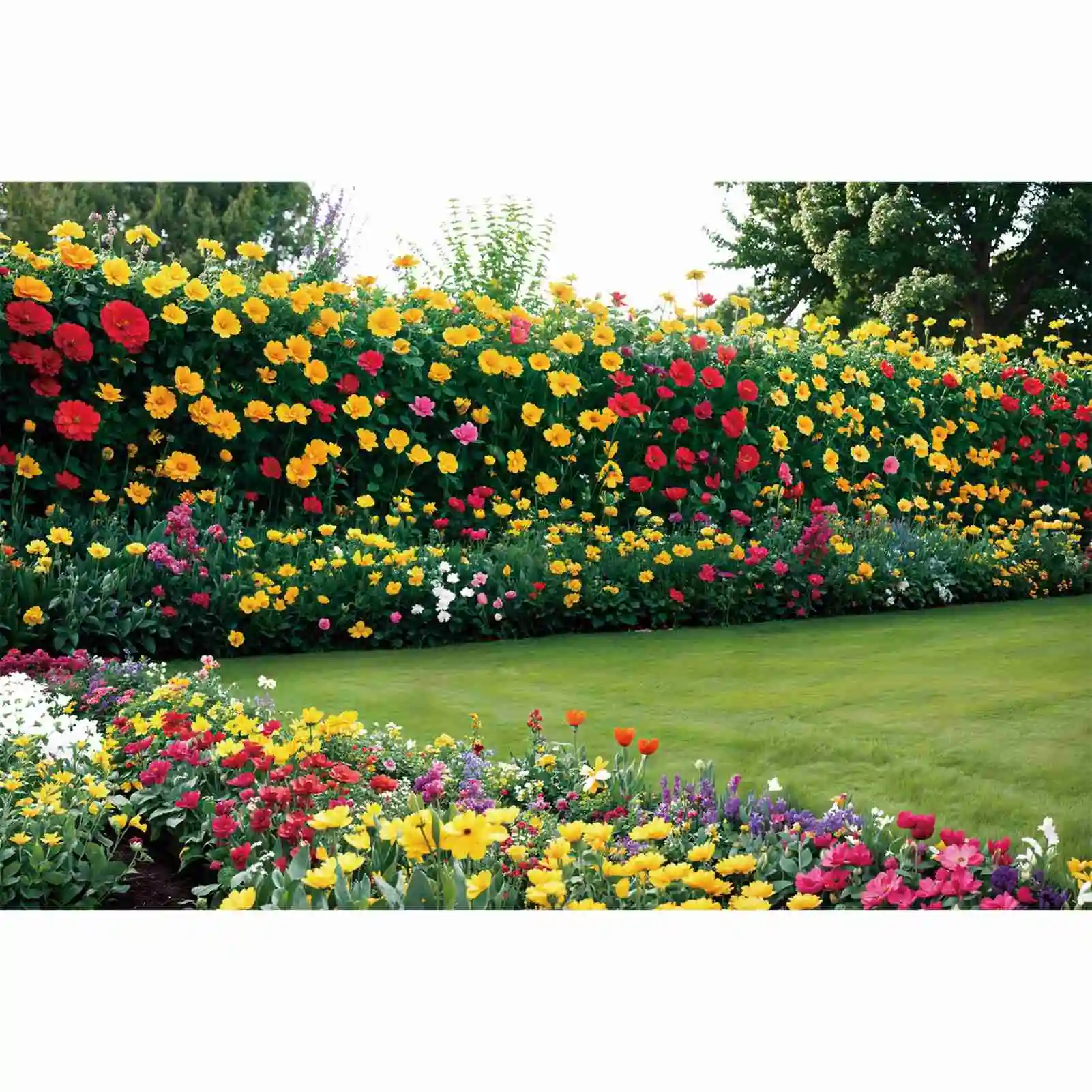 

Blossom Flowers Garden Backdrops Photography Spring Party Green Grassland Parterre Scenery Customized Kids Photo Backgrounds