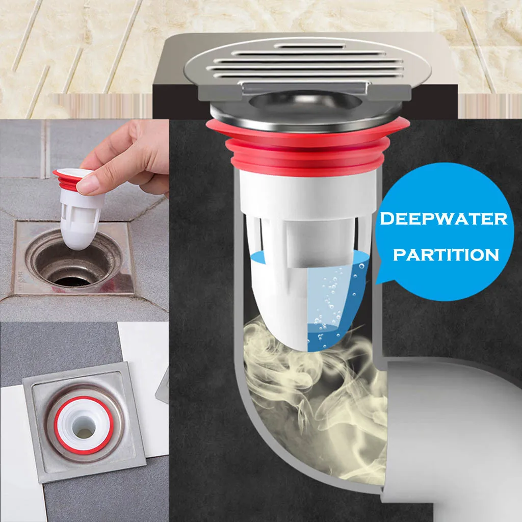 

Фильтр для слива воды в ванной и кухне, ситечко с защитой от насекомых, дезодорант, для ванной комнаты