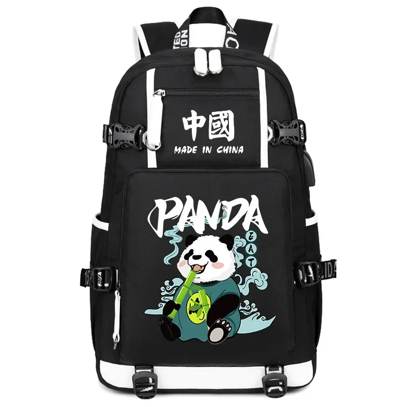 

Explosions backpack thermal transfer national tide cartoon panda large-capacity junior high school student maleschoolbag primary