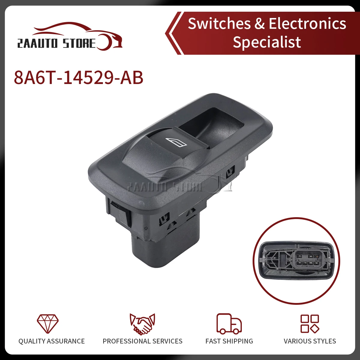 

8A6T-14529-AB Power Window Control Switch For Ford Fiesta 2011-2013 Door Lock Button Key Car Parts