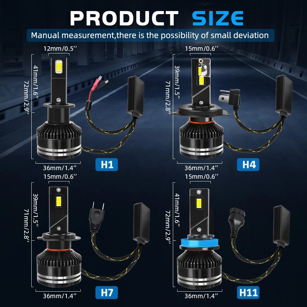 

BraveWAY ! H1 H4 H7 H11 Светодиодные лампы для автомобильных светодиодных противотуманных фар 12 В 100 Вт 6000K 30000LM