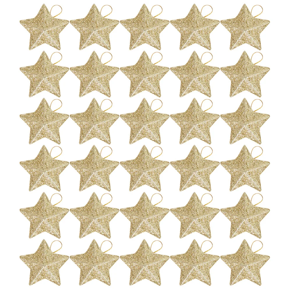 

Christmas Star Ornaments Hangingtree Ornament Pendant Decor Party Glitterpendants Stars Gold Mini Decoration 3D Supplies Scene