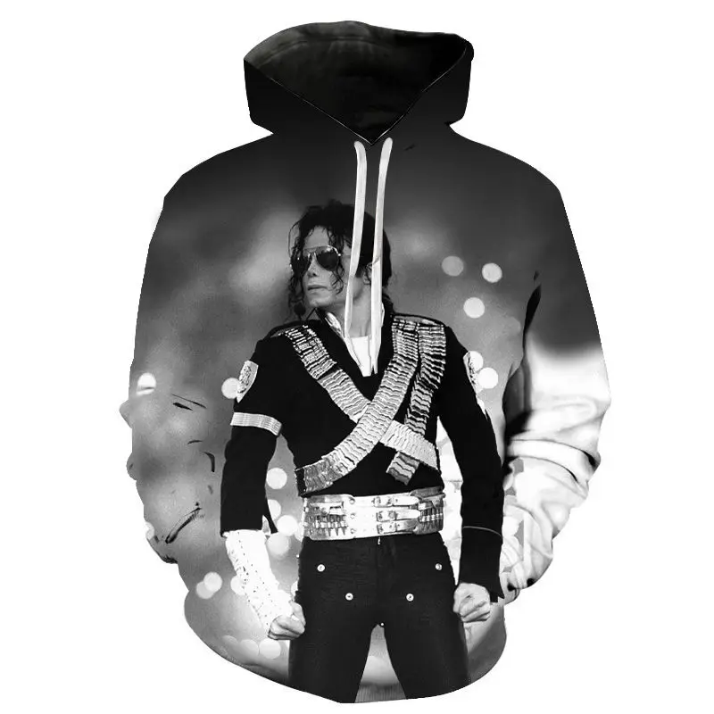 Sudadera con capucha del famoso cantante Michael Jackson para hombre y mujer, suéter con estampado 3D, ropa informal bonita para niños, Tops, primavera y otoño