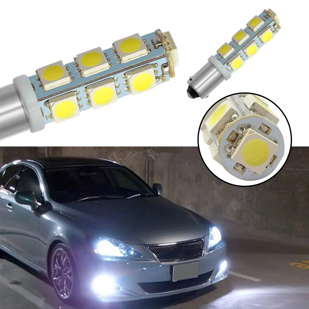

2pcs Universal New BA9S LED Silica Gel Bulb 13SMD 5050 LED Chips for Automobile Wedge Marker Car Lights 12V License Plate Lights
