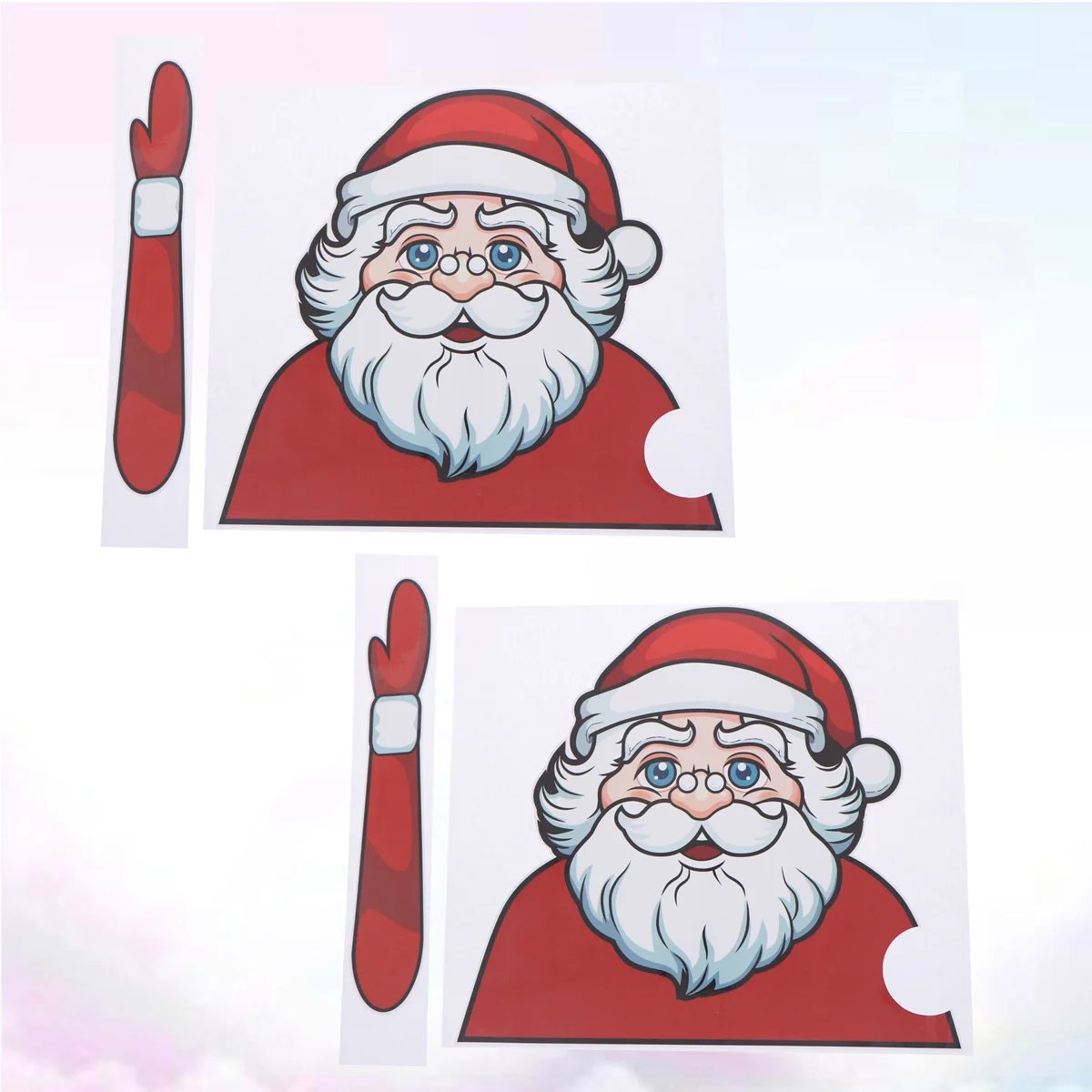 

2 Sets Cartoon Santa Claus Decals For Cars Delicate Fun Car Windshield Waving Arm Wiper Decal Must- Have Car