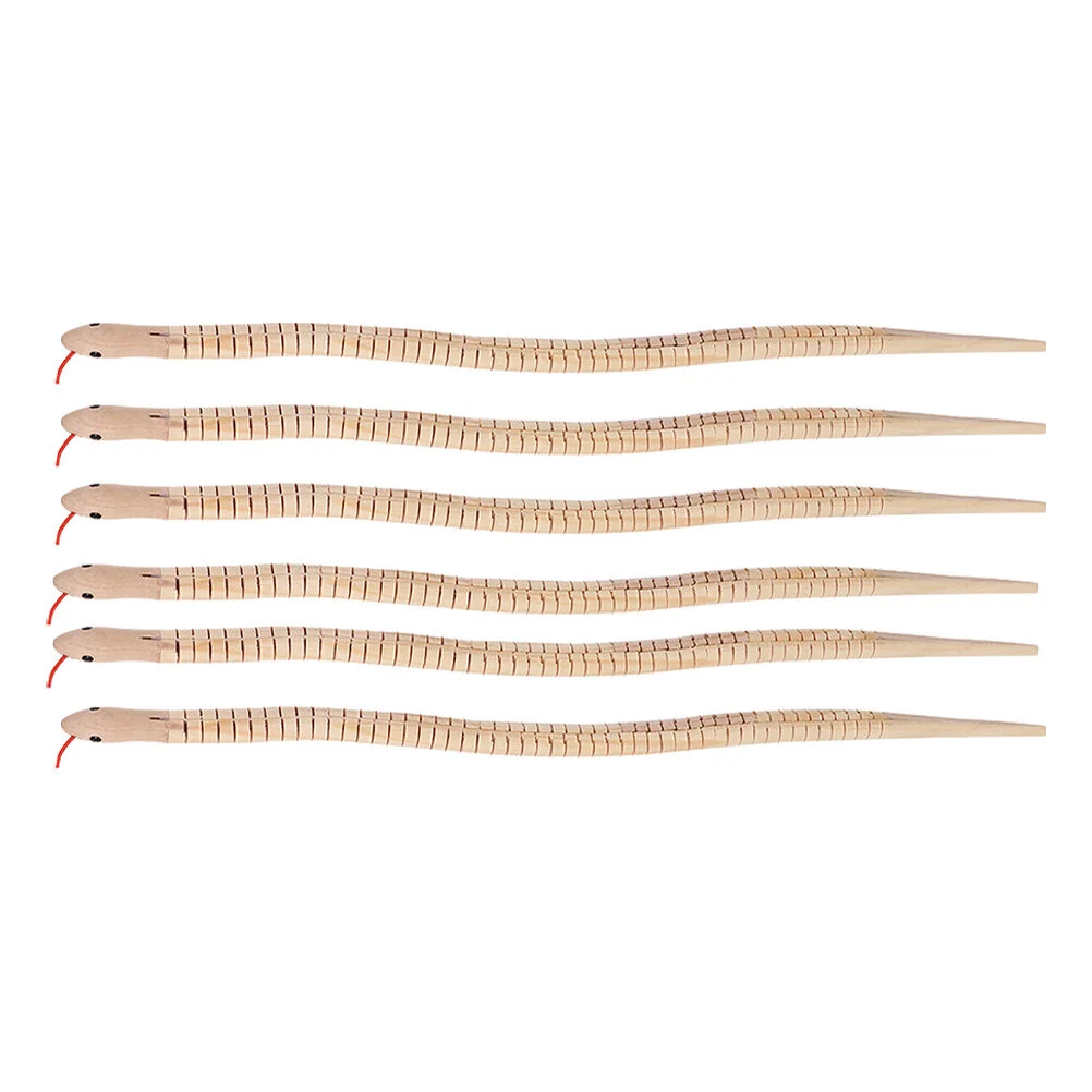 

6pcs wooden snake Wooden Snake Unfinished Wooden Wiggly Snake Snakes That Look Real Wooden Crafts to wooden wiggly snakes