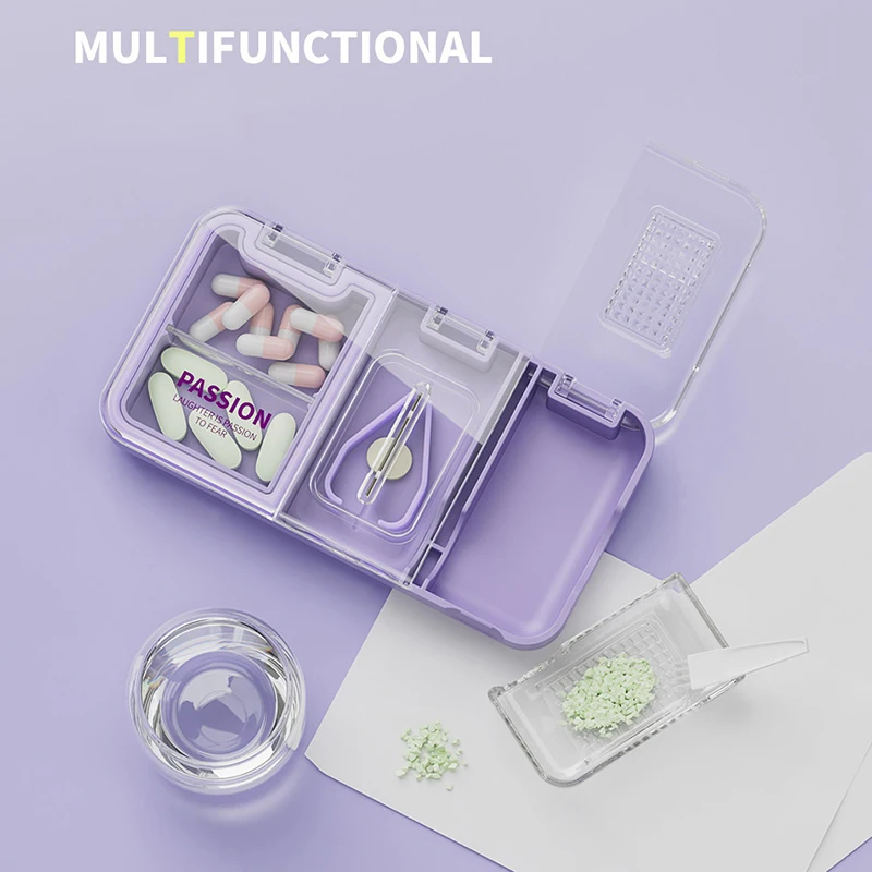 

Устройство для раздавливания таблеток, портативная маленькая зеркальная коробка для разрезания таблеток, разделитель, коробка для хранени...