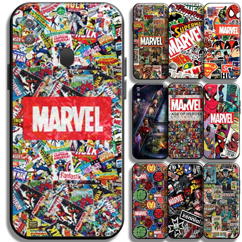 

Marvel Avengers Logo Comics Phone Case For Samsung Galaxy M20 Black Cases Carcasa Liquid Silicon Full Protection Coque Funda