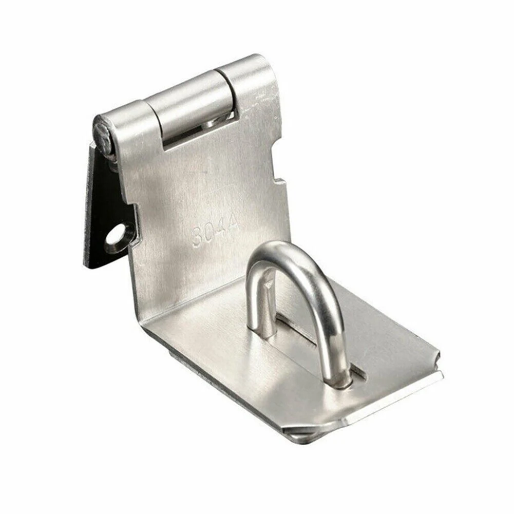 

90 Degree Right Angle Shed Gate Latch Stainless Steel Padlock Hasp Door Clasp Lock Home Burglar-proof Bolt Door Buckle Screws