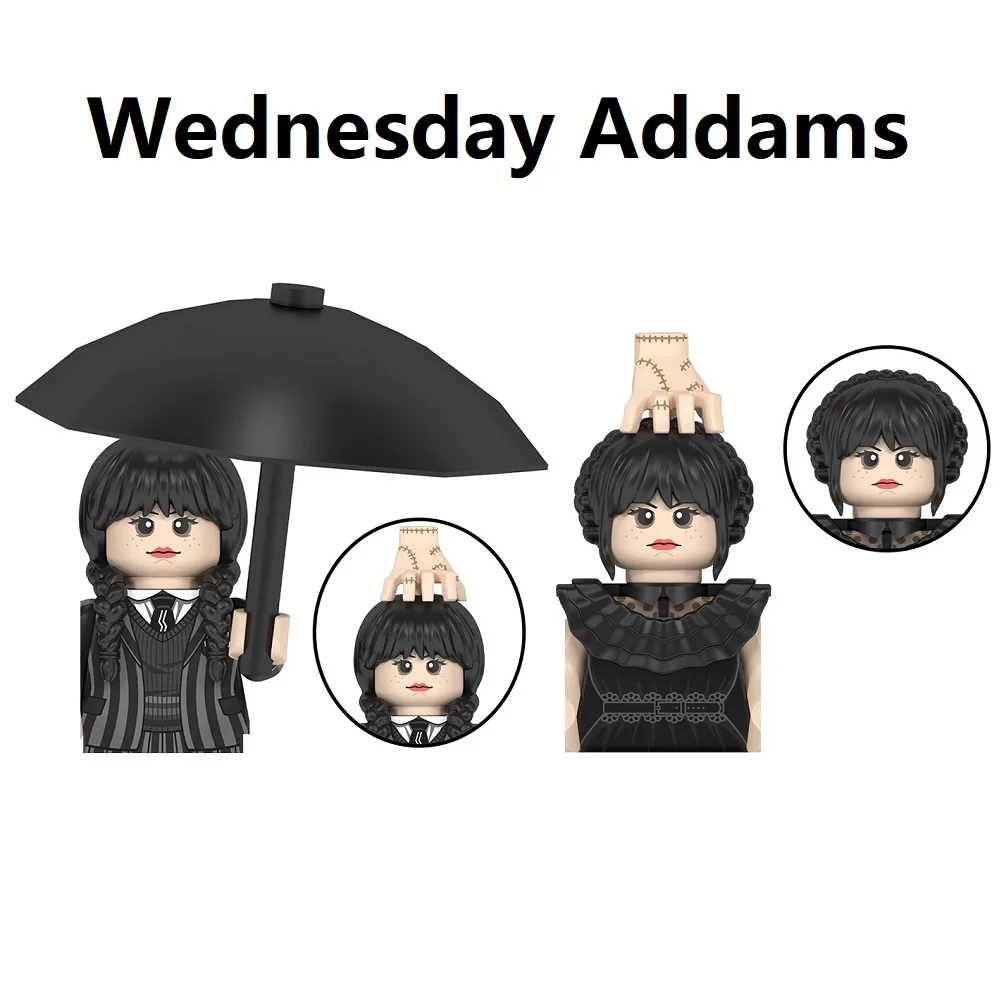 

New WM2575 WM2574 Set Wednesday Addams Building Blocks Mini Action Figure Toys