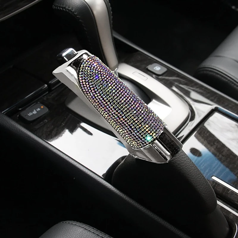 2022 Universal Crystal Car Handbrake Protect Cover Styling High Quality Car Decoration Girly Bling Car Accessories for Woman