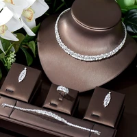 hibride vintage african 4pcs bridal jewelry sets hotsale dubai full micro pave set for women wedding party accessories n 500