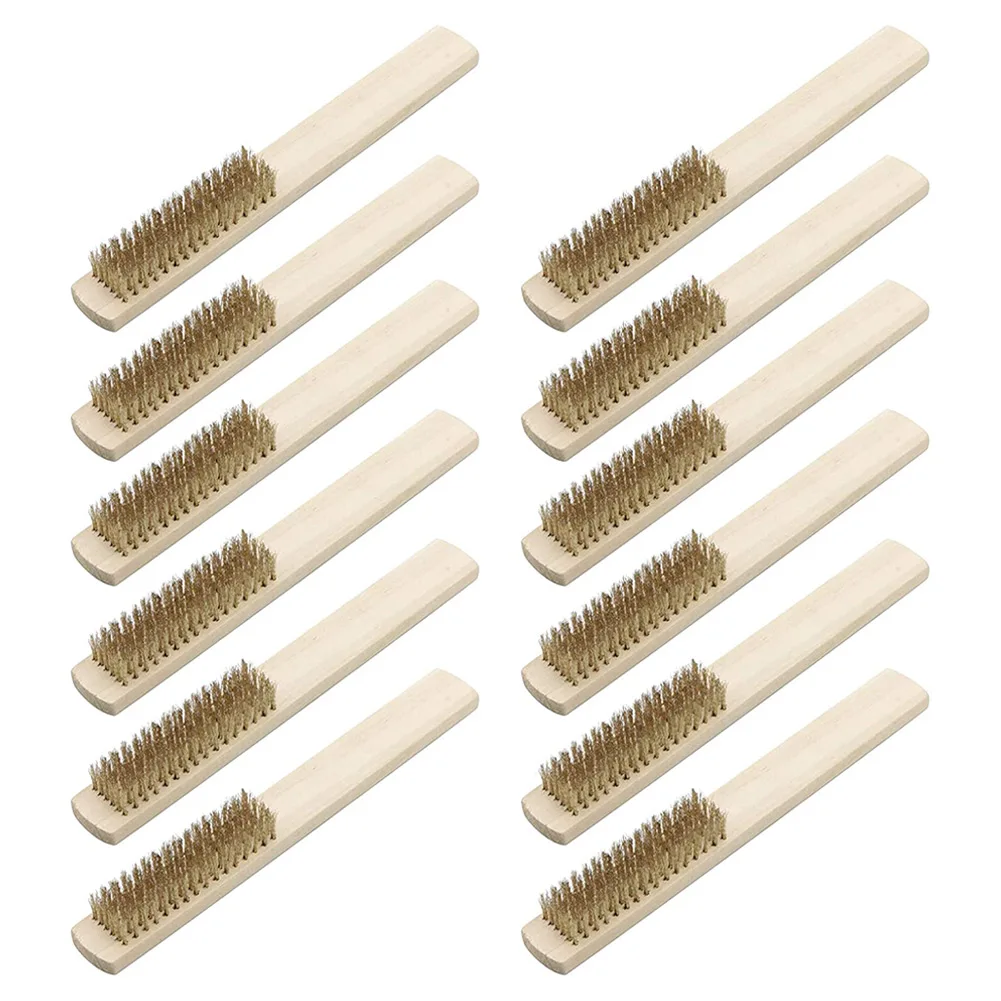 

1PCS Copper Wire Brush Stainless Steel Wire Brush Rust Removal Clean Brush 8.07Inch For Clean Scales Rust Dirt Oil Stain Paint