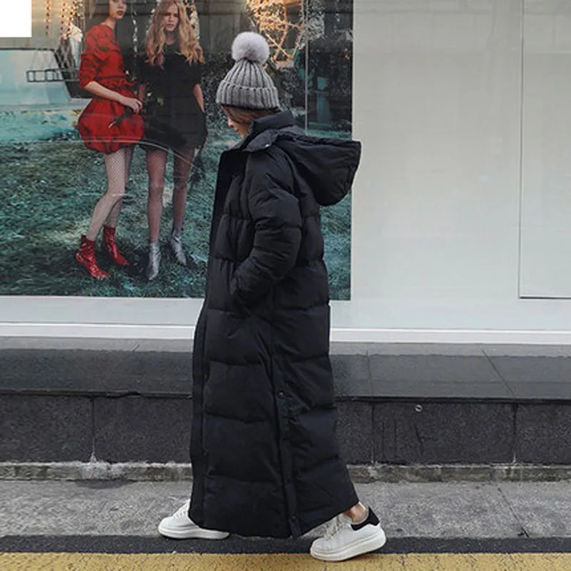Extra Maxi Long Winter Jacket Warm Parka Coat Women Hooded Big Oversize Female Lady Windbreaker Overcoat Outwear High Quilted