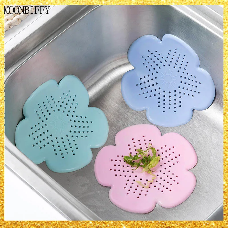 

Floor Drain Sink Plug Flower Shape Kitchen Drainer Filter Bathroom Shower Accessories Hair Stopper 15.5*15.5cm Sink Strainer TPR