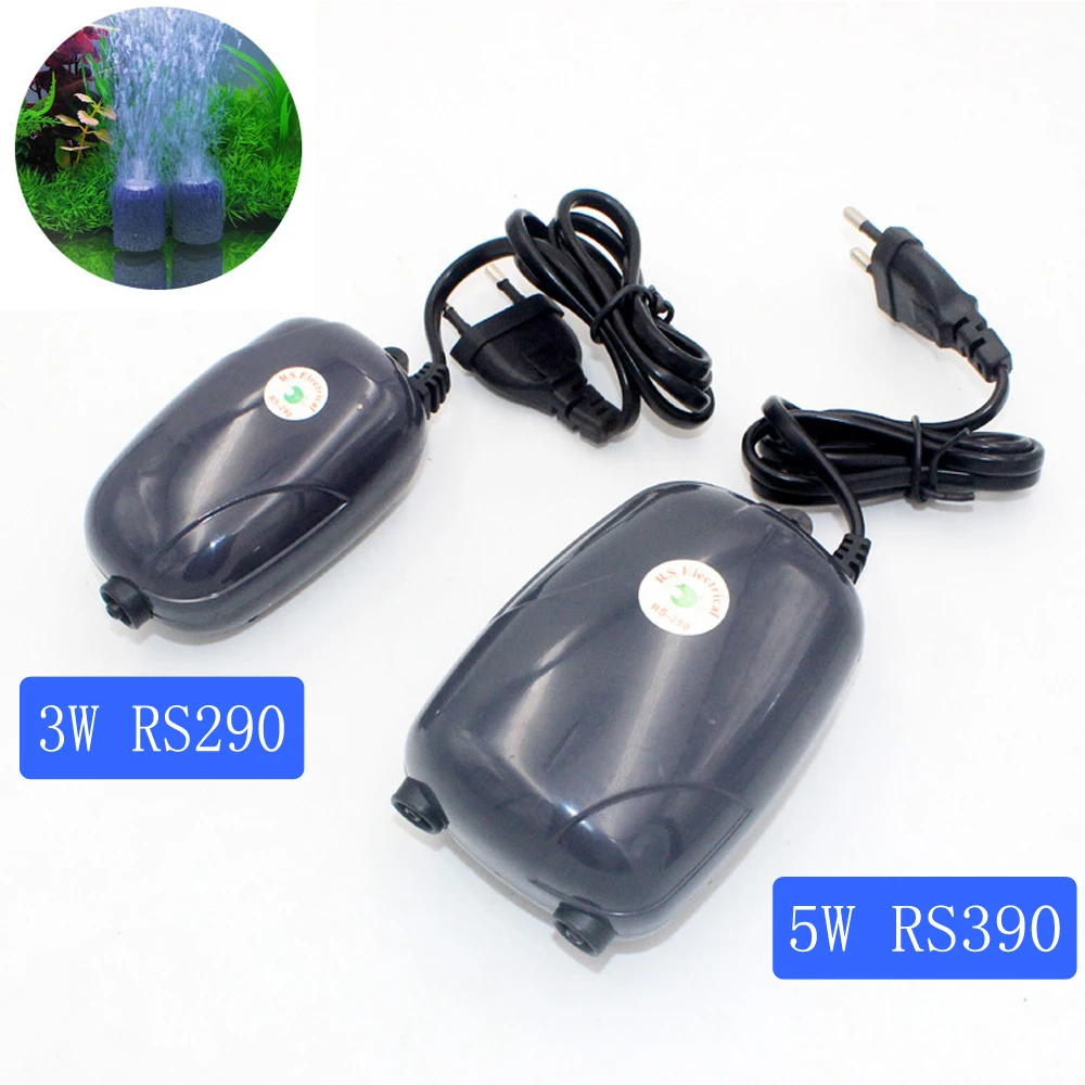 

Аквариумный воздушный насос с одним и двумя выходами, аквариумный Воздушный прибор с европейской вилкой, кислородный насос 220 В, 3 Вт, 5 Вт, Во...
