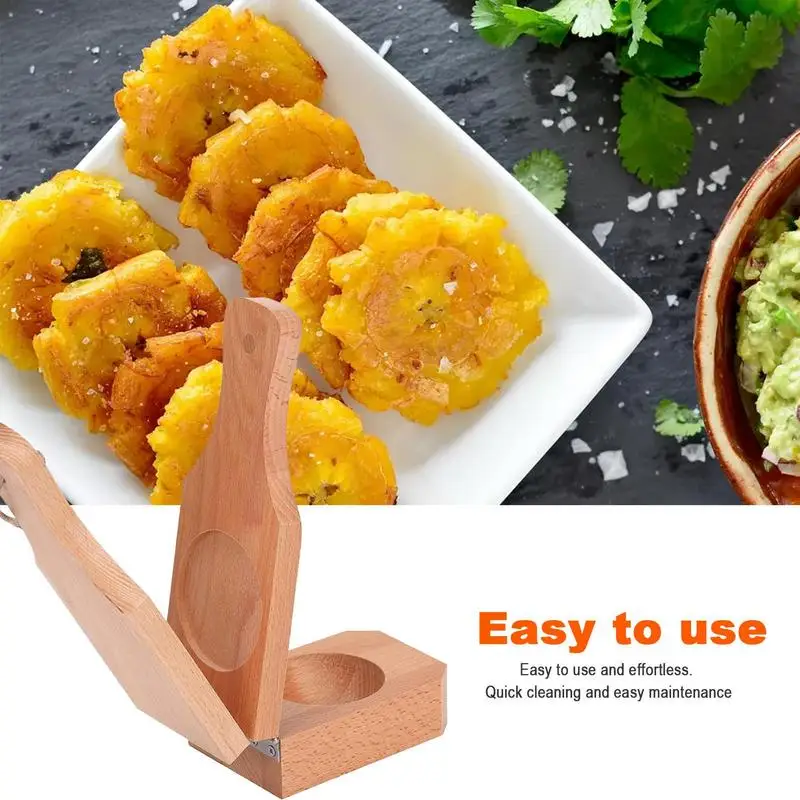 

Plantain Masher | Wooden Toston Maker for Stuffing Tostones | Reusable Tostonera Banana Smasher 2 in 1 Kitchen Gadgets for Press