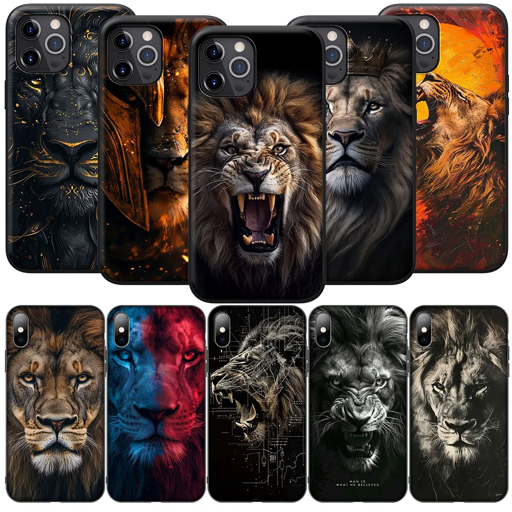 SK102 Lion Wild Animals Phone Soft Case for Samsung Galaxy A15 S10E S9 S8 S7 Note 20 10 9 8 Plus Lite