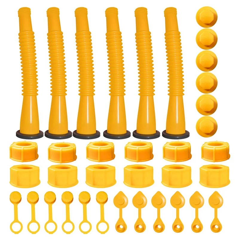 

Gas Can Spout Replacement, Gas Can Nozzle,6 Kit Suitable For Most 1/2/5/10 Gal Oil Cans. The Thickened Oil Gas Can Cap