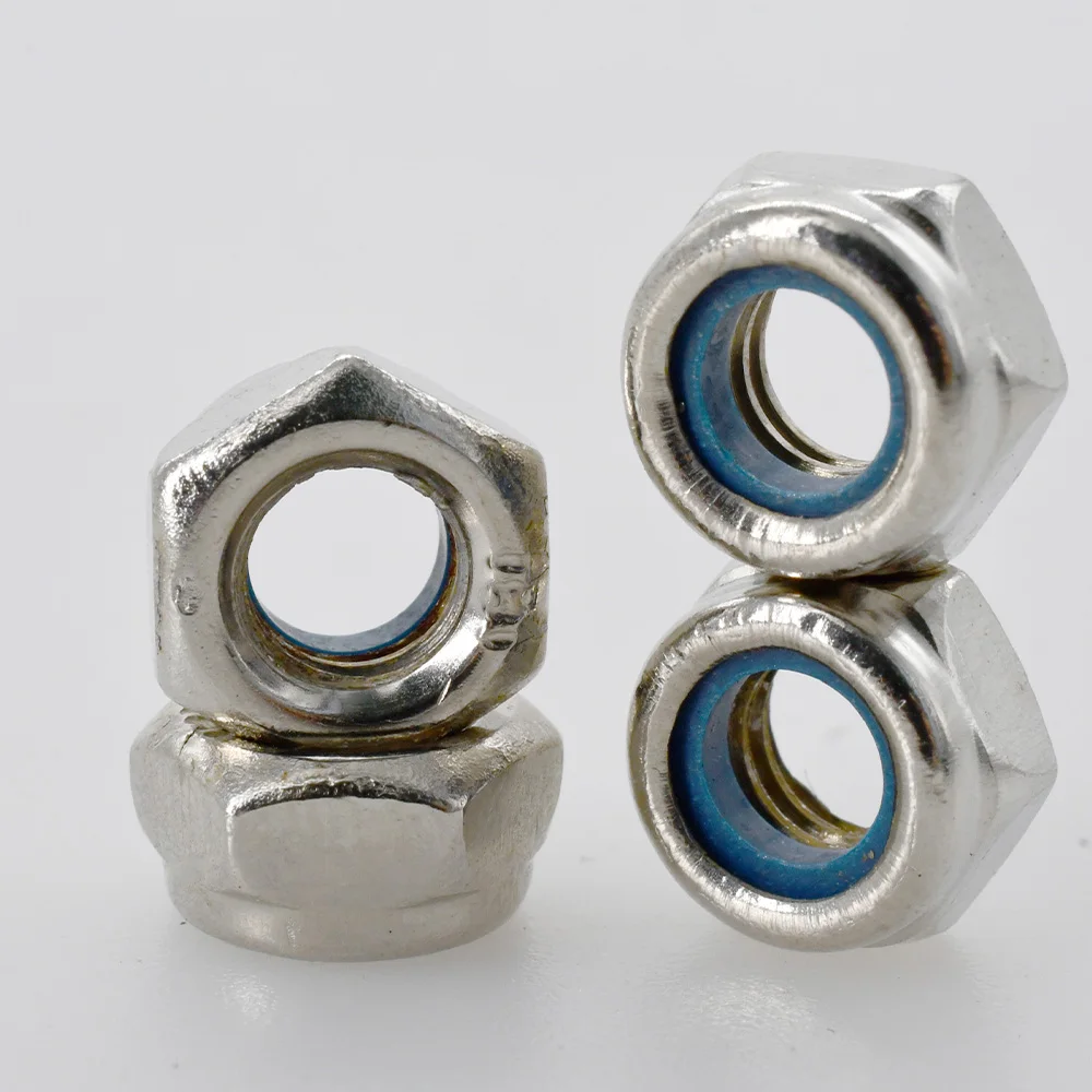 100-50 шт. M2 M2.5 M3 M3.5 M4 M5 M6 M8 M10 M12 304 черная оцинкованная Стопорная гайка из нержавеющей стали, шестигранная нейлоновая вставка, самозапорная гайка