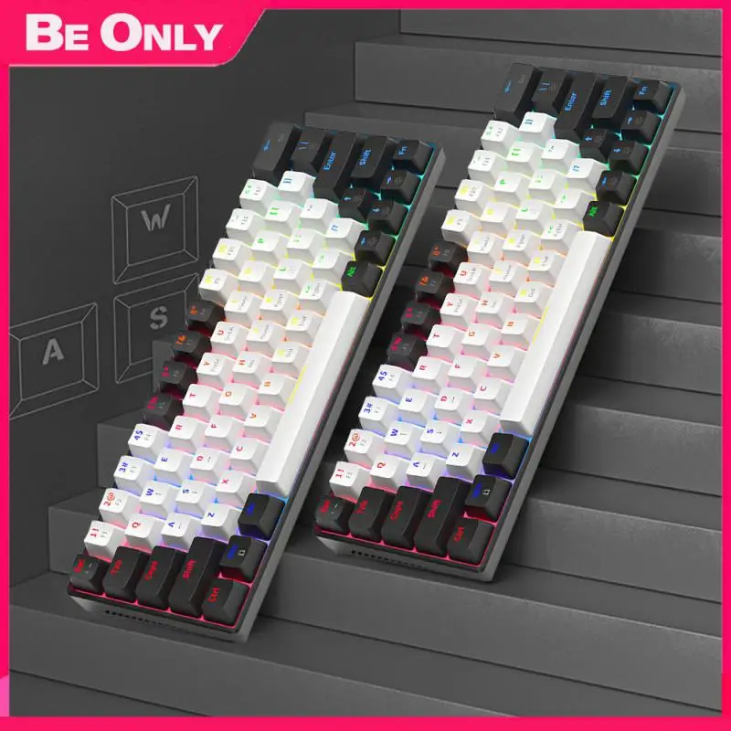 

Rgb Keyboard Stable 63 Keys Game Keyboard Back Color Light Colorful Lighting Gaming Keyboard Office Accessories Plug And Play