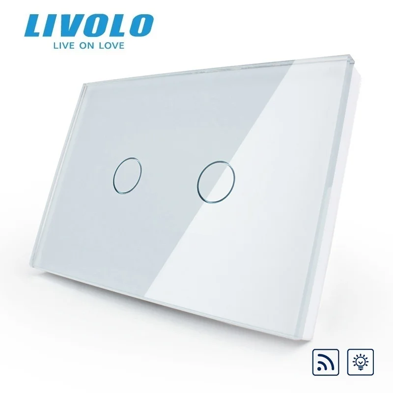 

Livolo US/AU Smart Switch , Ivory White Crystal Glass Panel,110~250V/50~60Hz Wireless Dimmer Remote Light switch VL-C302DR-81