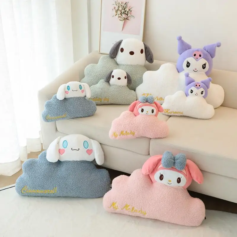 

Подушка для дивана Sanrio Kuromi с мультипликационным рисунком, двухсторонняя подушка, симпатичная аниме подушка для поясницы, Офисная подушка для автомобиля, подушка для шеи, подарок на талию