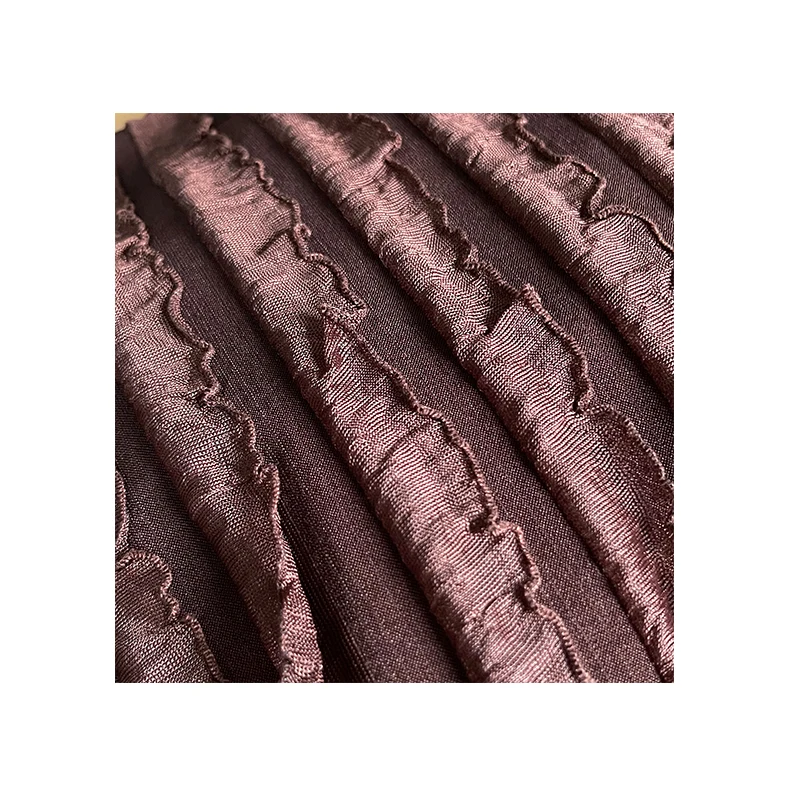 

Coffee Omasum Jacquard Soft Stretch Fabric High-End Hat Dress Clothes Clothing Designer Fabric