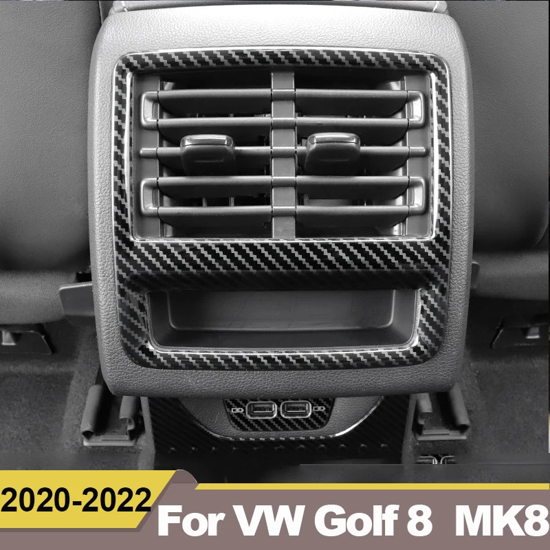 

Car Rear Console Center Air Conditioner Vent Outlet USB Port Cover Trim For Volkawagen VW Golf 8 MK8 2020 2021 2022 Accessories