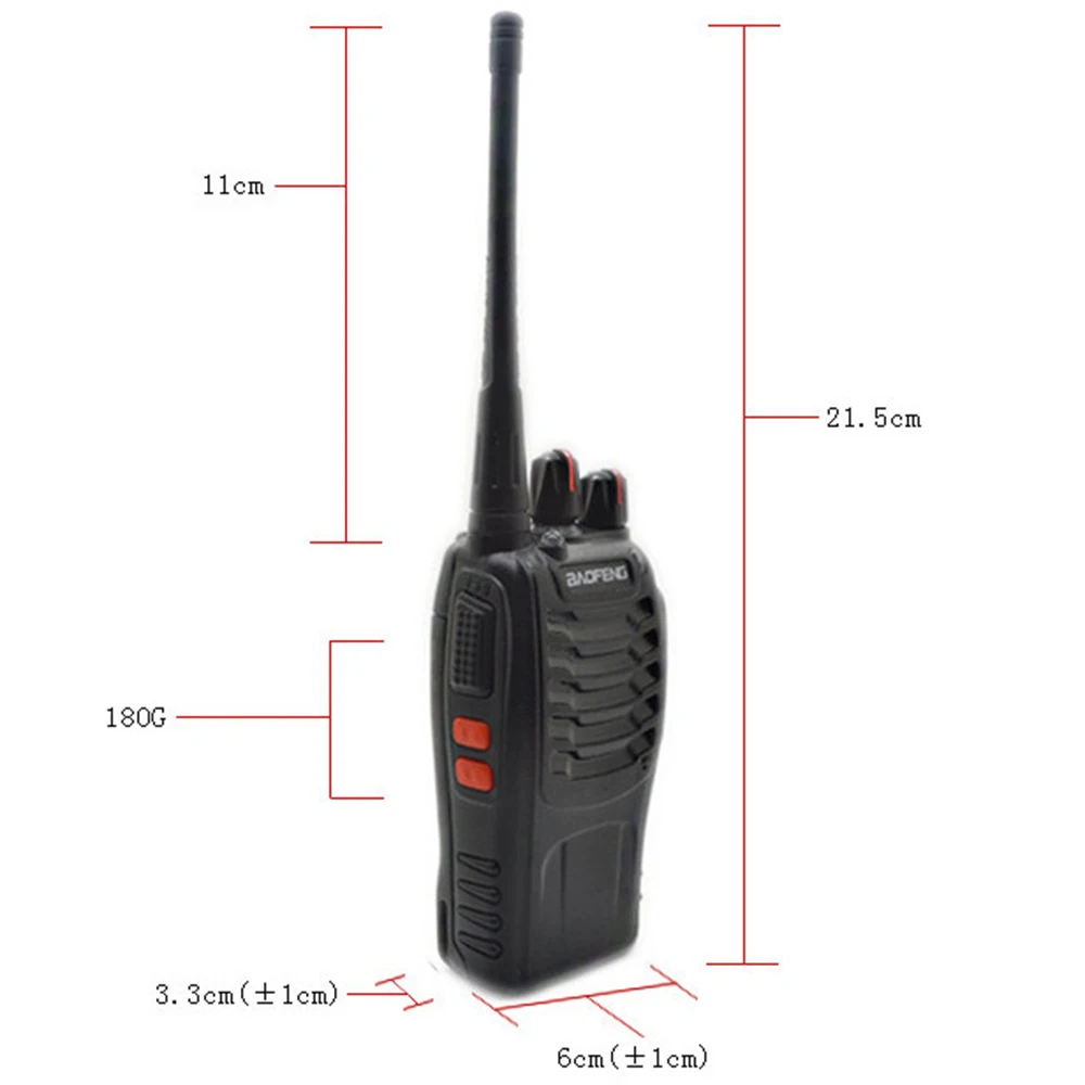 2 PCS/pack BF-888S professional handheld wireless walkie-talkies frequency range 400-480 MHZ communication distance 5km enlarge